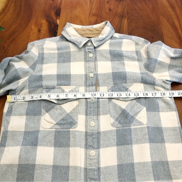 Roots Plaid Thick Casual Blue Long Sleeves Button Down Shirt Sweater Sweatshirt. - Picture 8 of 16